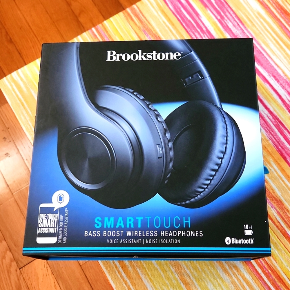 Brookstone SmartTouch Wireless Over-Ear Headphones — Blue